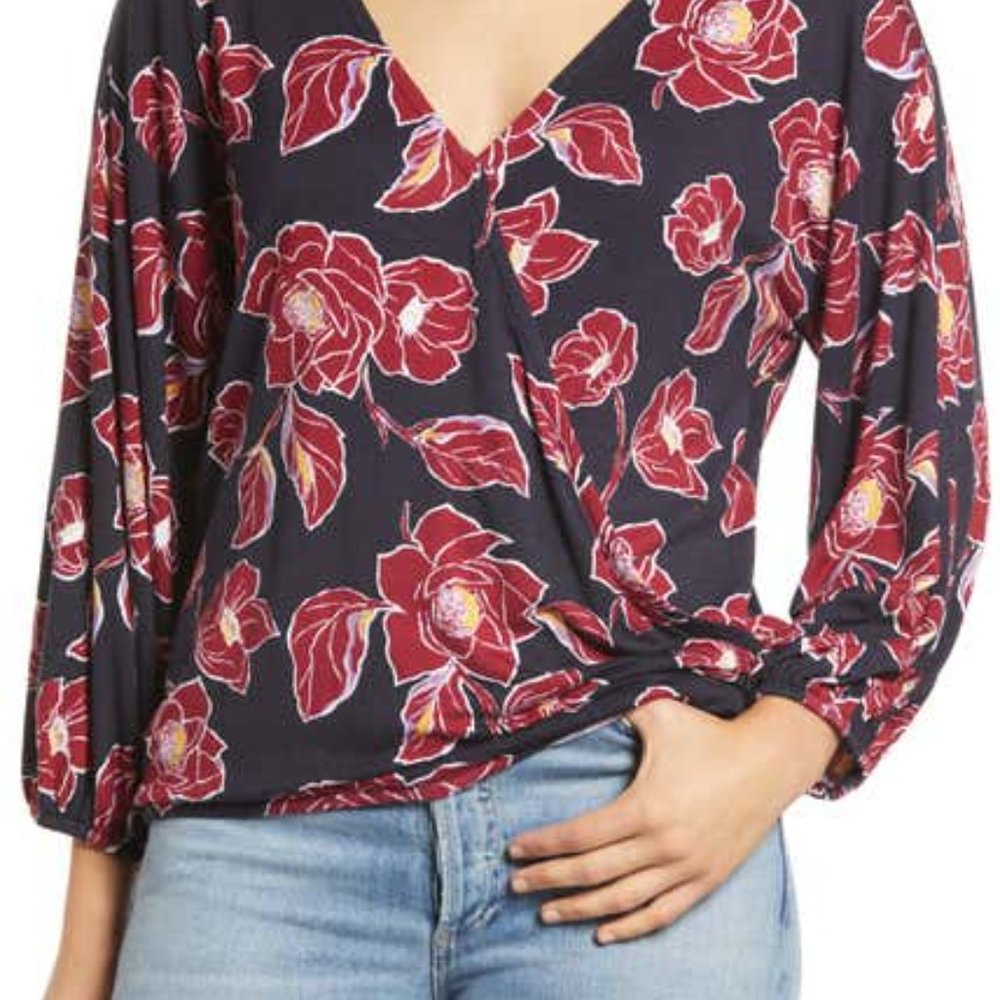 NWOT Loveapella Surplice Front Top, Medium